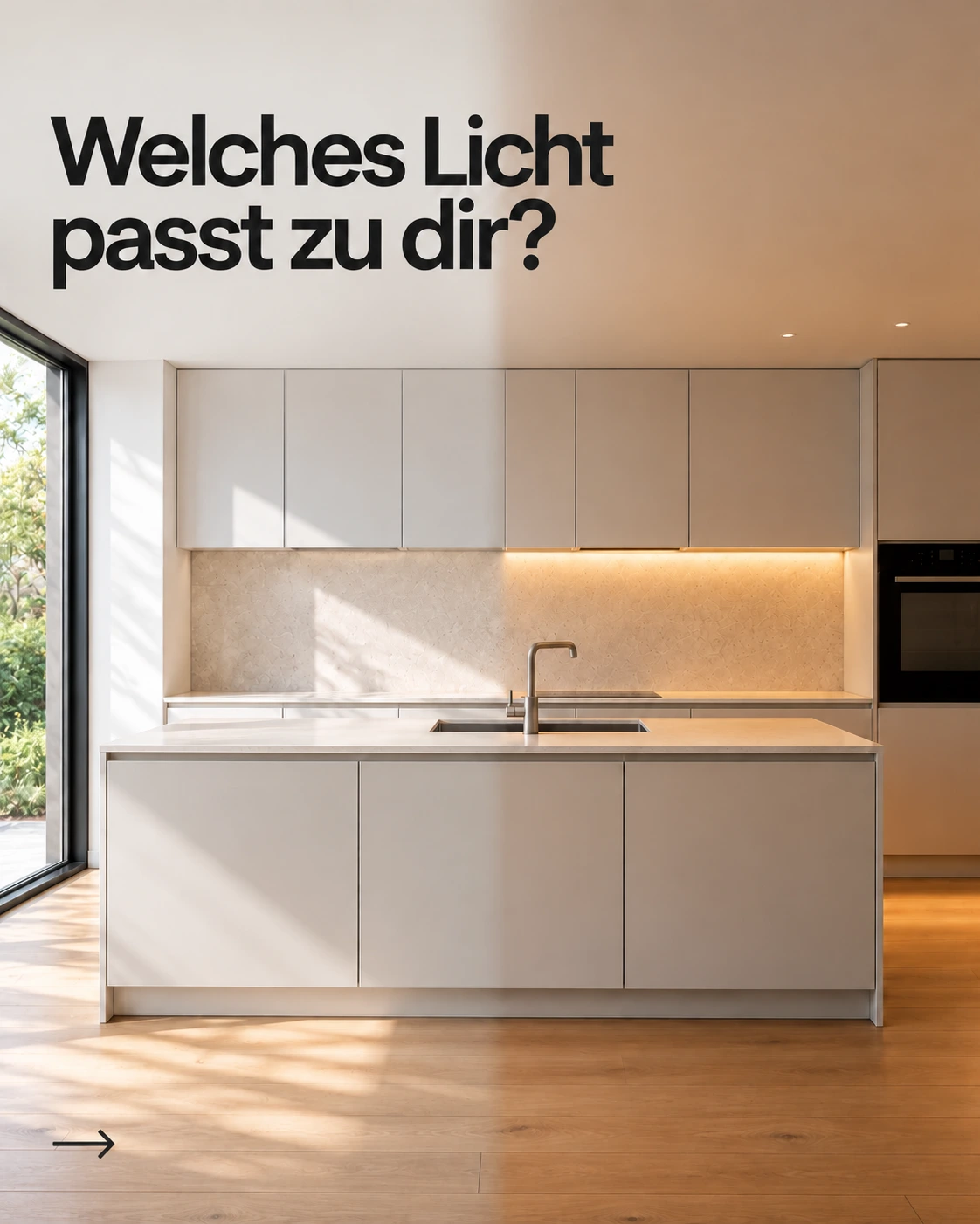 Titelfolie der minimalistischen Lichtstimmungs-Reihe mit der Frage: Welches Licht passt zu dir?